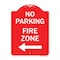 Signmission No Parking Sign Fire Zone W/ Left Arrow, Red & White Aluminum Sign, 18" x 24", RW-1824-23673 A-DES-RW-1824-23673 - alternate 1